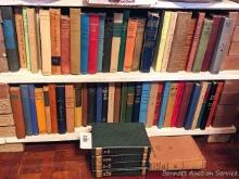 Located upstairs, bring help to remove. Two shelves of vintage books as pictured. Great for projects