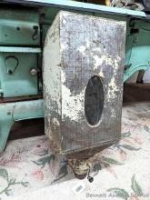 Located in basement, bring help to remove. Antique Hoosier cabinet flour dispenser to fill the empty