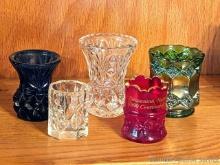 Assorted toothpick holders. Tallest is 3" tall.