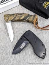 Buck 450T lock back knife with nylon sheath measures approx. 8" open; NRA promotional folding