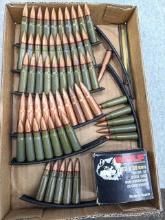 Approx 70 rounds of 7.62 x 39 ammunition in stripper slips and with FMJ, hollow point, and SP