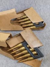 20 rounds of German 8x56mm for M95 Mannlicher rifle come in four stripper clips and original