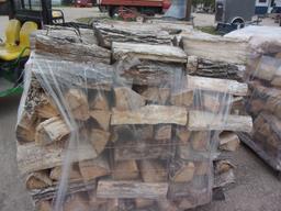 PALLET OF DRY SPLIT OAK, about 1/2 cord