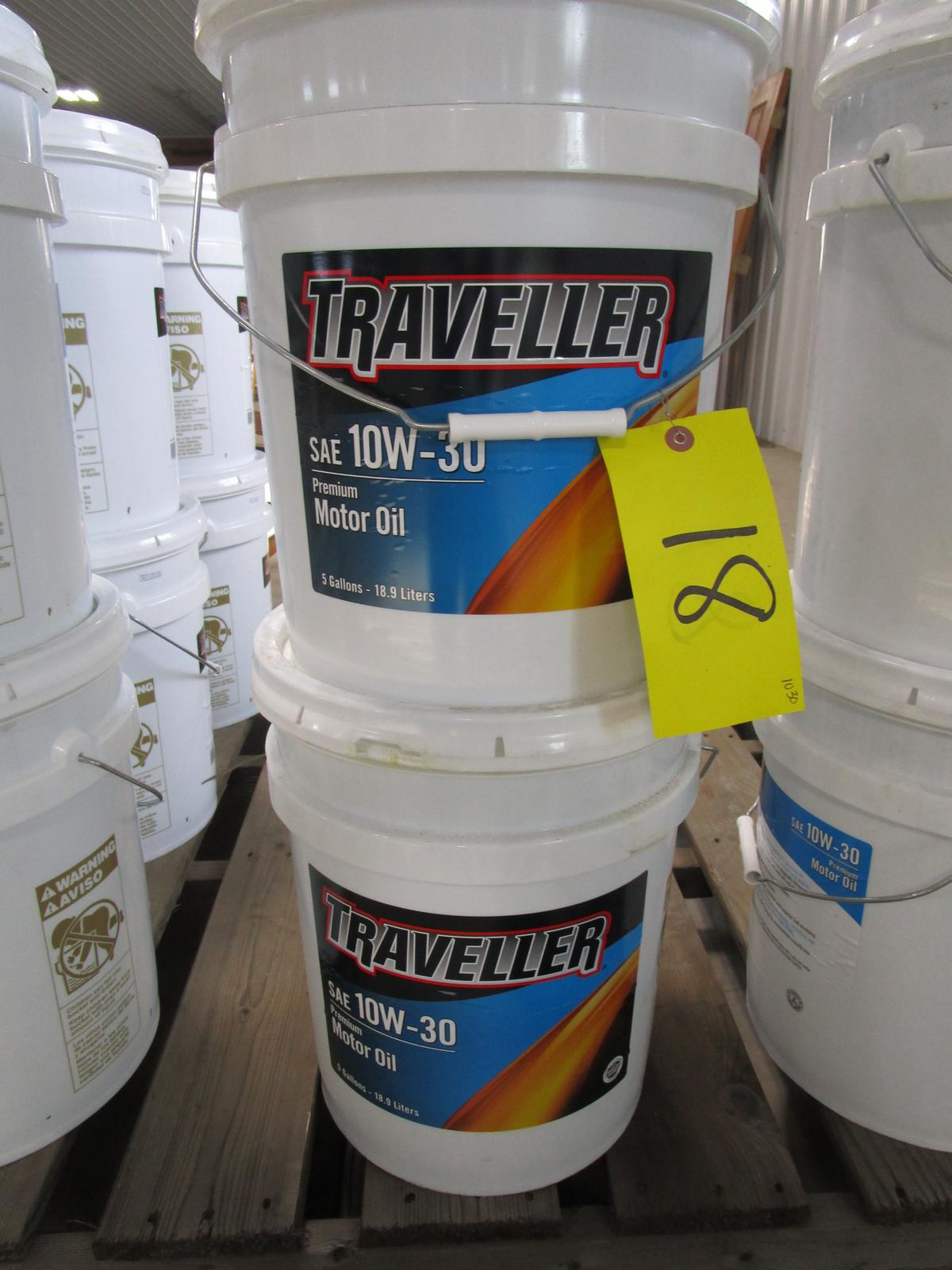 2-5 GALLON PAILS OF TRAVELLERS 10W-30 OIL