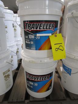 2-5 GALLON PAILS OF TRAVELLERS 10W-30 OIL