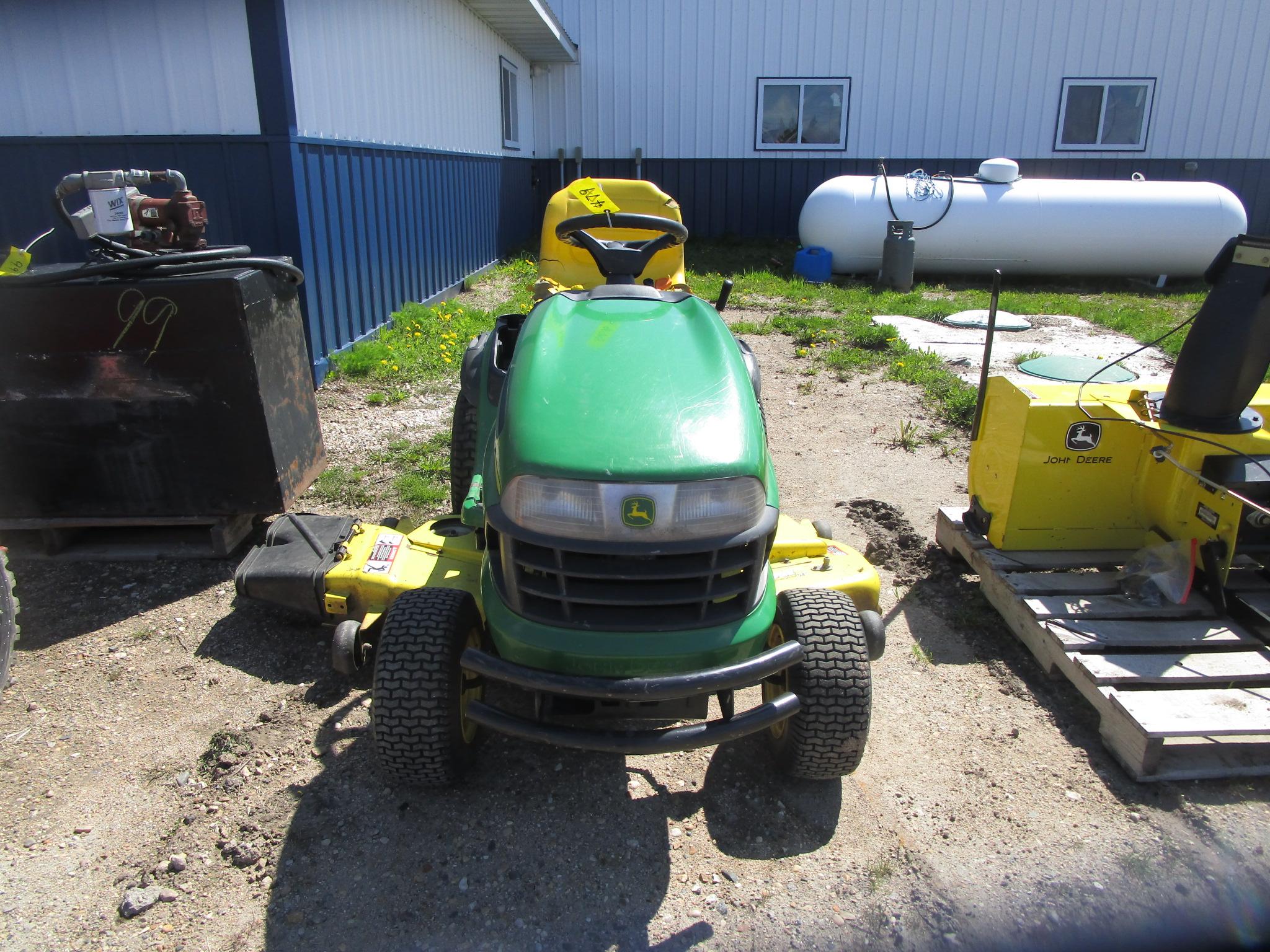 2008 JOHN DEERE LA175  RIDER w/ 54" DECK & 2014 # 44 SNOWBLOWER,  hydro, 1003 hrs. ,