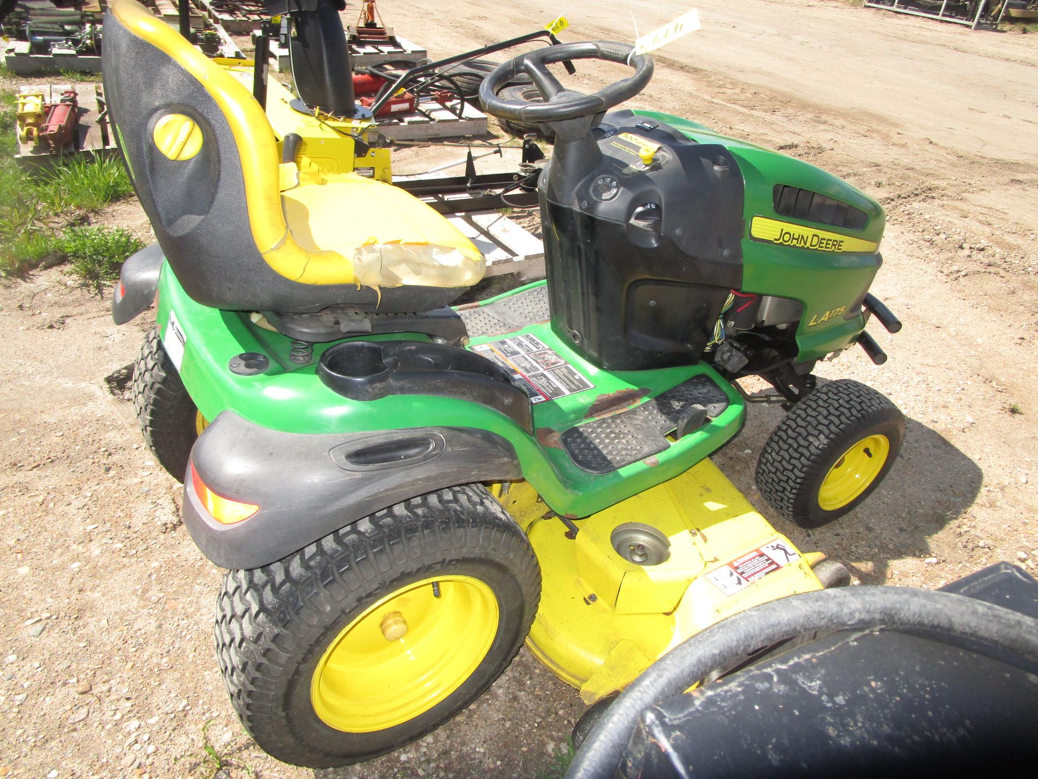 2008 JOHN DEERE LA175  RIDER w/ 54" DECK & 2014 # 44 SNOWBLOWER,  hydro, 1003 hrs. ,