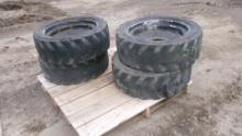 4-10.00 X 16.5" 6 BOLT FOAM FILLED SKID LOADER TIRES (were on 11C Hydra Mac