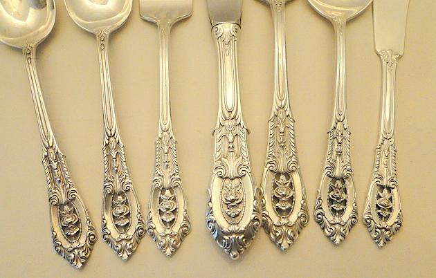 56 Pieces “Rose Point” Sterling Flatware By Wallace, 7 Piece Service For 8