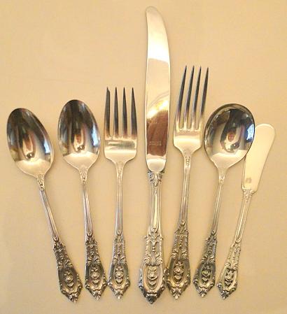 56 Pieces “Rose Point” Sterling Flatware By Wallace, 7 Piece Service For 8