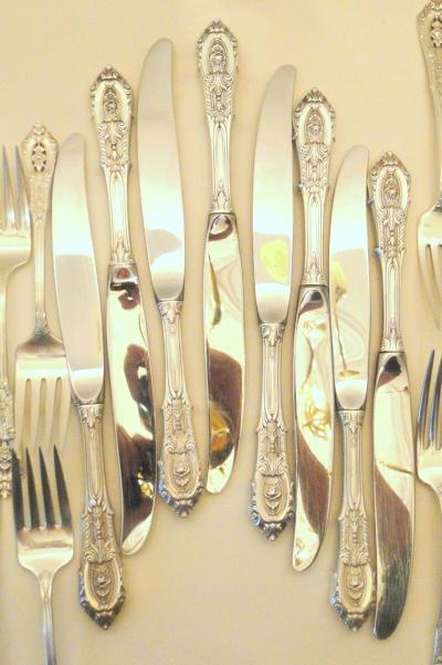 56 Pieces “Rose Point” Sterling Flatware By Wallace, 7 Piece Service For 8