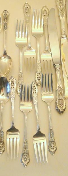 56 Pieces “Rose Point” Sterling Flatware By Wallace, 7 Piece Service For 8