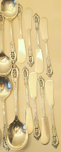 56 Pieces “Rose Point” Sterling Flatware By Wallace, 7 Piece Service For 8