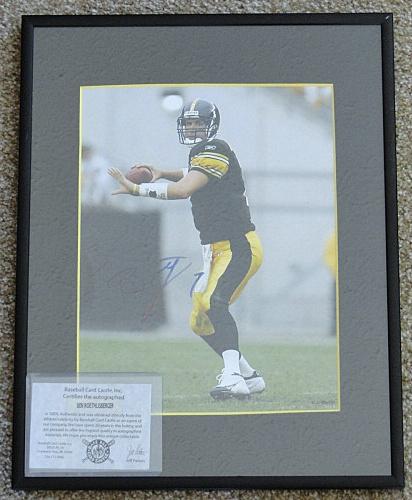 Ben Roethlisberger Signed 8” X 10” Pic, Framed 11” X 14” With COA