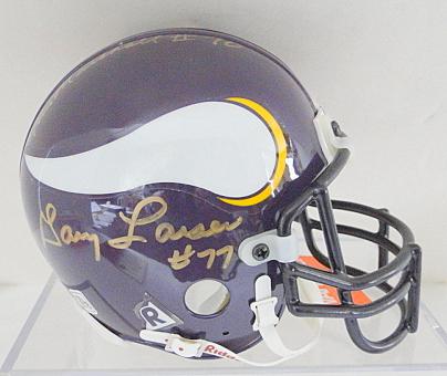 Purple People Eaters Signed Vikings Mini Helmet With Display Case & COA
