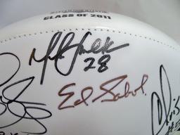 Autographed Class of 2011 HOF White Panel Football, 7 Signatures, COA