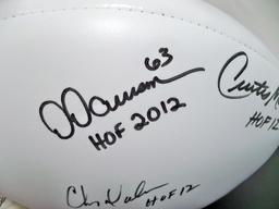 Autographed Class of 2012 HOF White Panel Football, 6 Signatures, COA