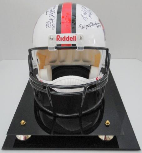 Full Size HOF Helmet Signed By 13 Famers, Ticket, Line Up Sheet Session 2, Photos, COA, Display Case