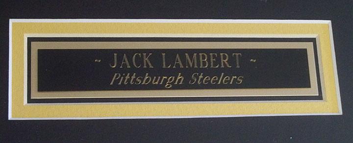 Framed Jack Lambert #58 Pittsburgh Steelers Autographed Black Jersey w/ Signed 8 x 10 Photo, COA