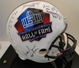 Full Size HOF Helmet, Signed By 11 Famers Ticket, Line Up Sheet Session 1, Photos, COA, Display Case