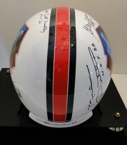 Full Size HOF Helmet, Signed By 11 Famers Ticket, Line Up Sheet Session 1, Photos, COA, Display Case