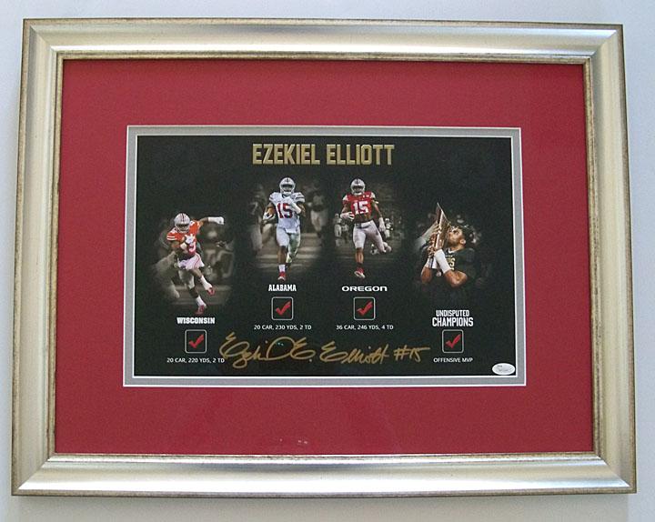 Ezekiel Elliott #15 Ohio State Buckeyes Signed 11 x 14 Photograph, JSA COA