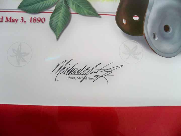 Limited Edition Signed Jim Tressel and Numbered Lithograph "A Celebration of Buckeye Football", COA