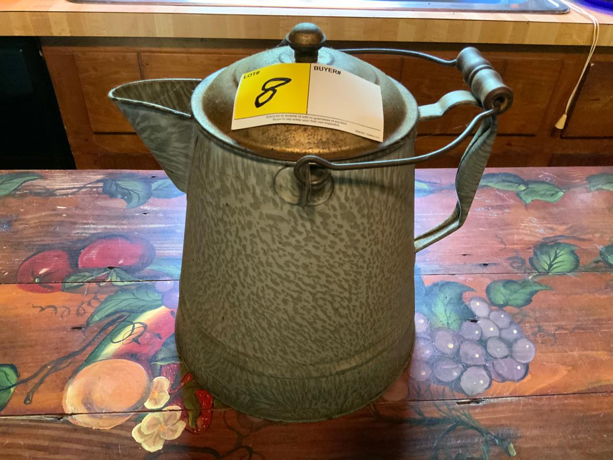 Gray Tiger Graniteware Campfire Coffee Pot