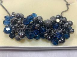 Blue & Silver Beaded Necklace