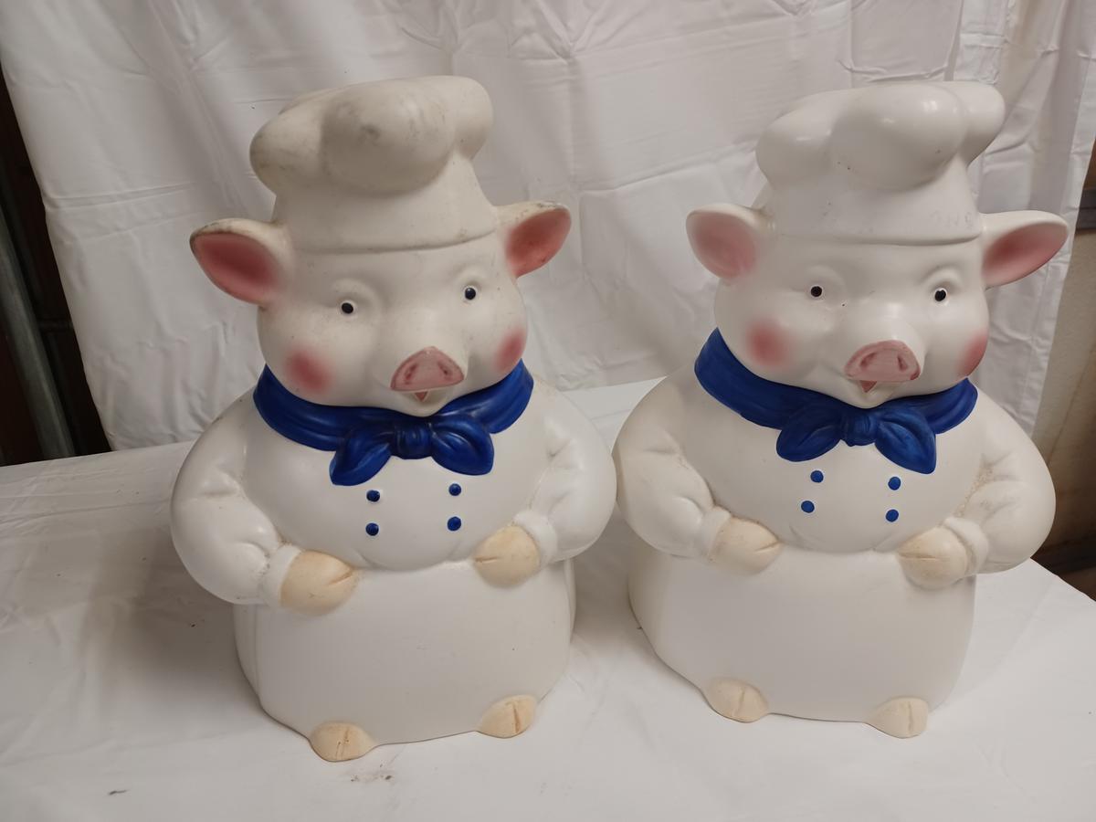 Chef Pig Cookie Jars (2)