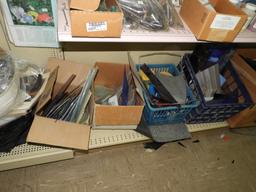 Wall & shelving lot containing stained glass molds