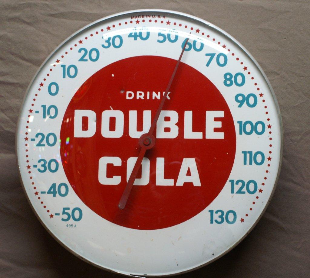 Double Cola Round Thermometer 12" Dia.