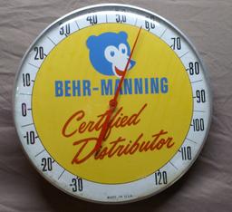 Behr-Manning Round Thermometer 12" Dia.