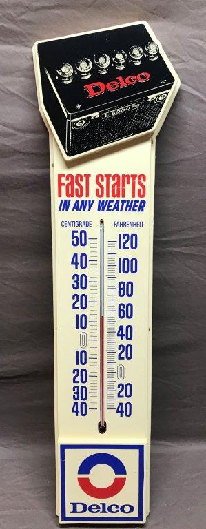 Delco Plastic Embossed Thermometer 9"x34"