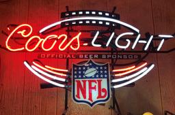 Coors Light NFL Neon Lighted Sign 28"x17"