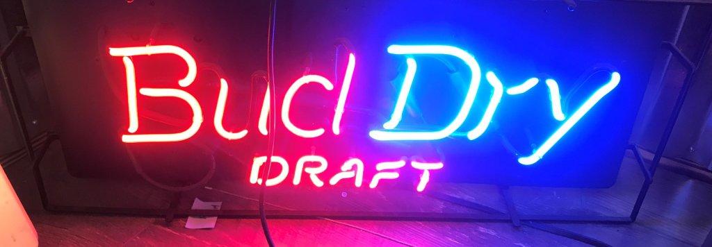 Bud Dry Draft Beer Neon 10"x28"