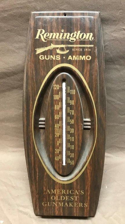 Remington Guns & Ammo Plastic Thermometer 6"x15"