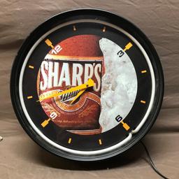 Sharp's Miller Beer Neon Lighted Clock 16-1/2" Dia