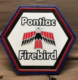 Pontiac Firebird Neon Lighted Pentagon Sign