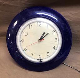 Neon Clock   Blue Plastic