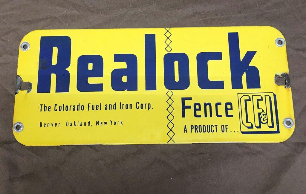 Realock Fence Porcelain Sign 6"x13-5/8"