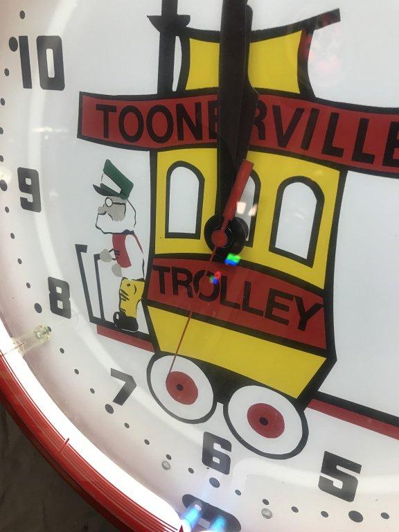 Toonerville trolley electric neon clock