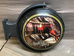 Amber Bock Lighted Flange mount rotating sign