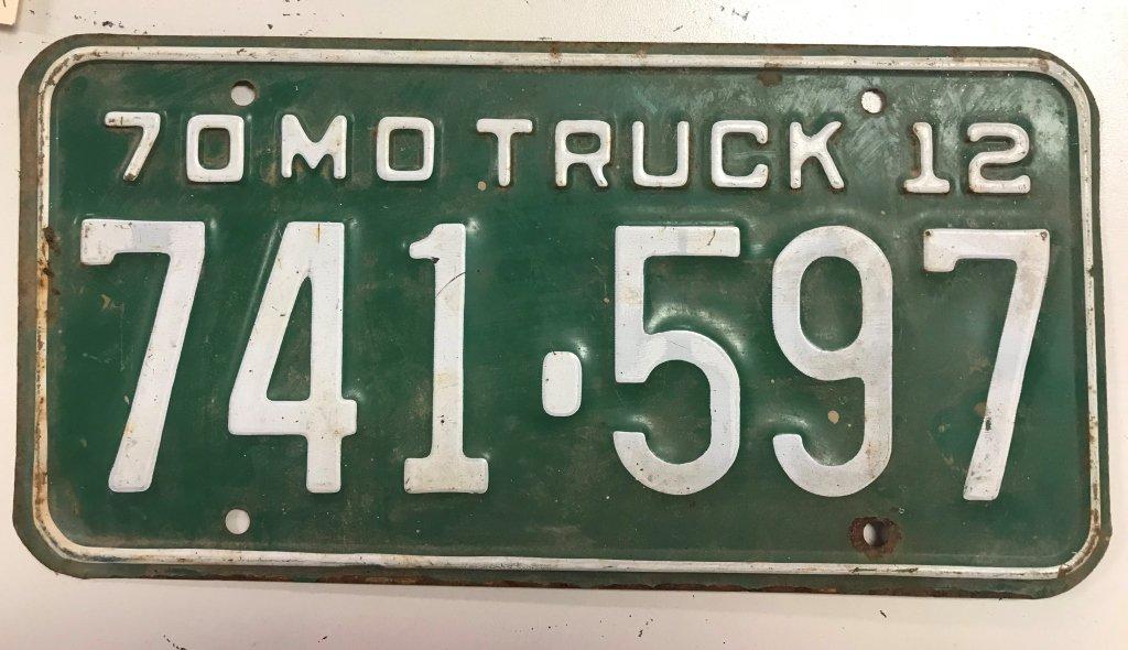 1970 MO Truck Tag 6"x12"