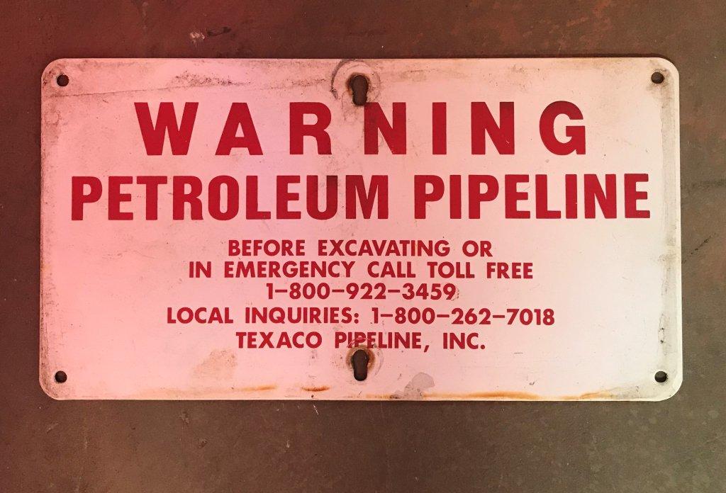 Texas Pipe Line Company Warning Aluminum Signs