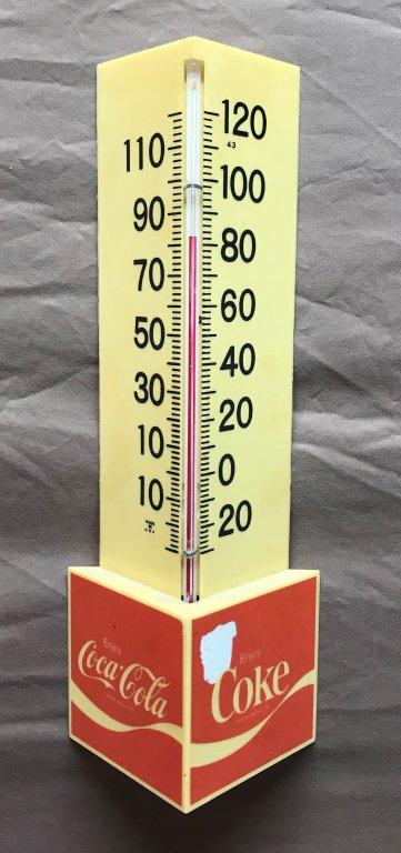 Coca-Cola Triangle Plastic Thermometer