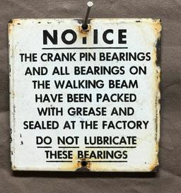 Notice Porcelain Sign 4"x4"