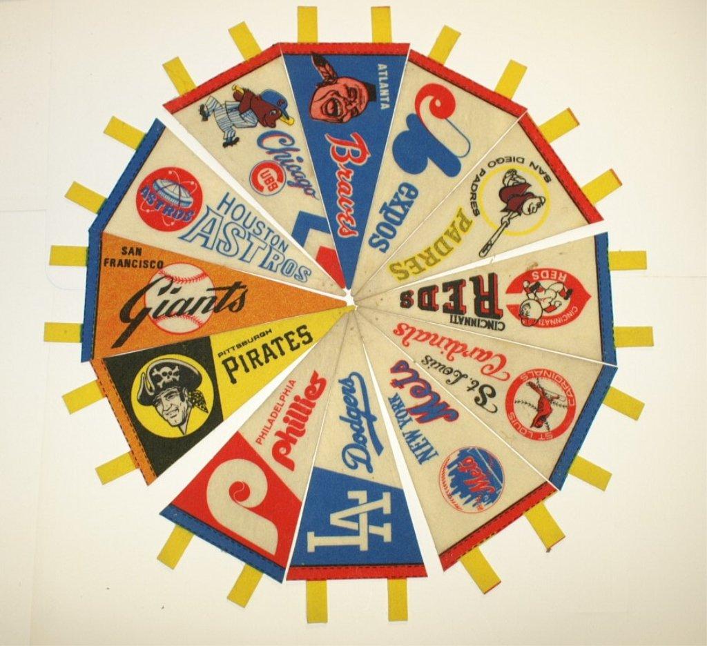 Major League Circle  small Pennants   , 3.25x7x12