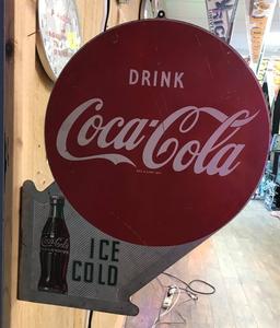 Coca-Cola Double Sided Metal Arrow Wall Flange