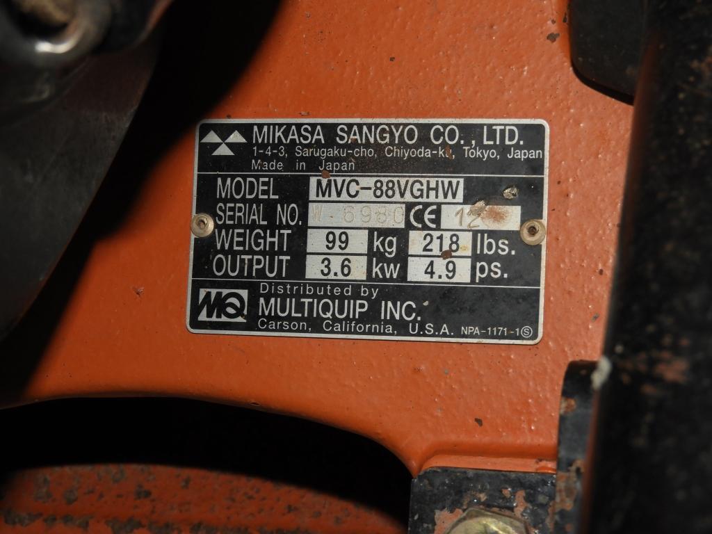 Multi-Quip Mikasa mdl MVC-88VGHW plate compactor